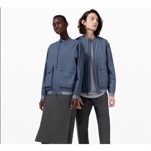 Lululemon, Lab Ashtabula Bomber Jacket Medium Unisex Blue rare  packable